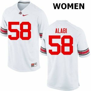 NCAA Ohio State Buckeyes Women's #58 Joshua Alabi White Nike Football College Jersey OUV5745KW